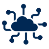Icon showing a cloud representing technology services.
