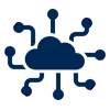 Icon showing a cloud representing technology services.