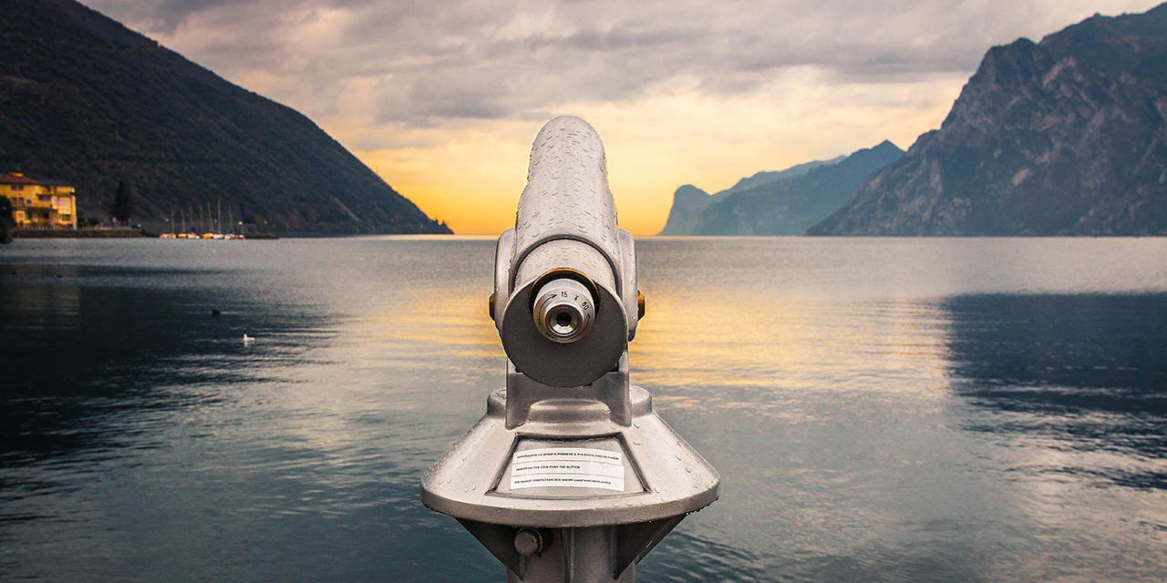 Telescope looking over water