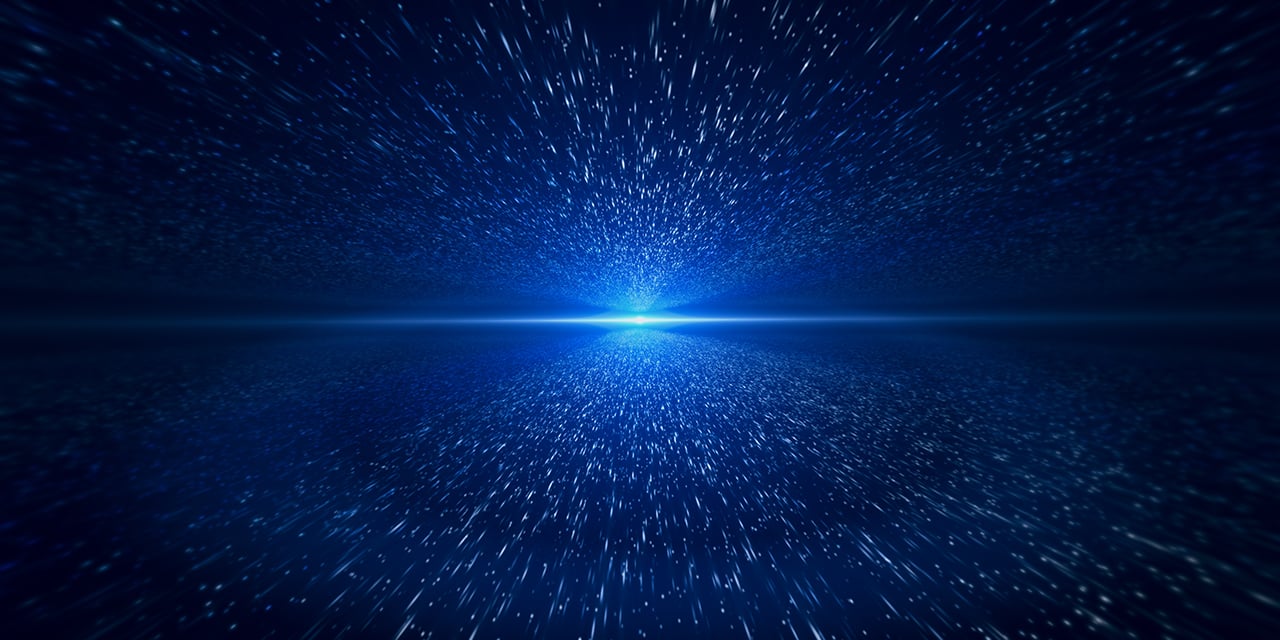 Blue abstract light burst image