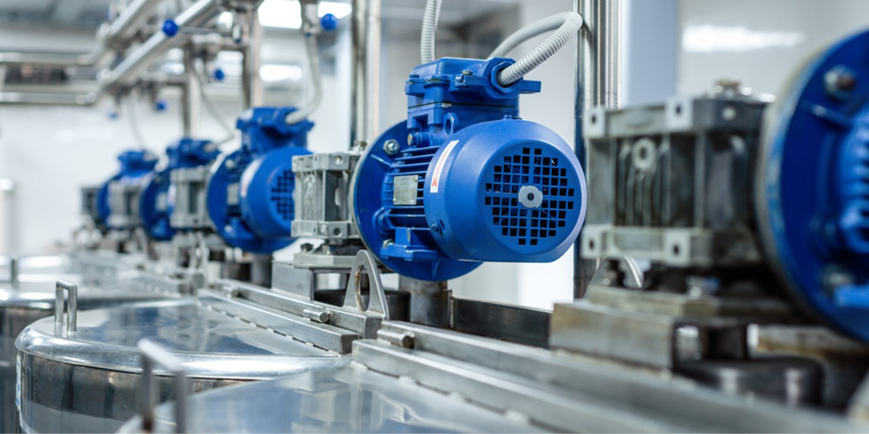 Industrial machines in a factory setting