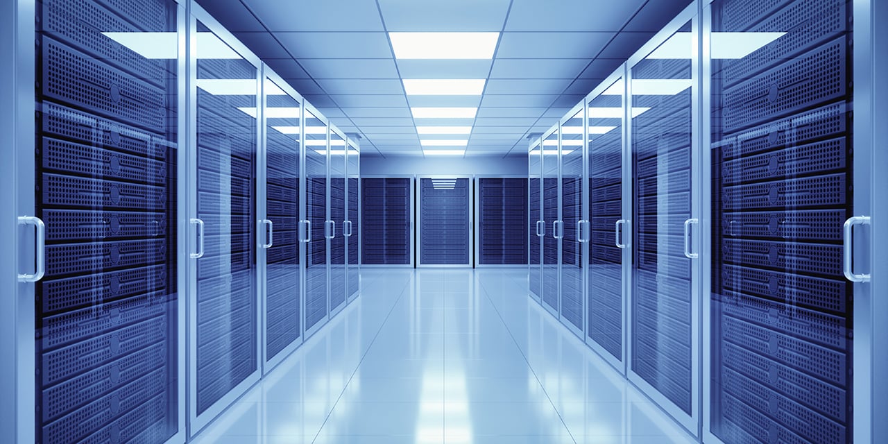 Computer server room.