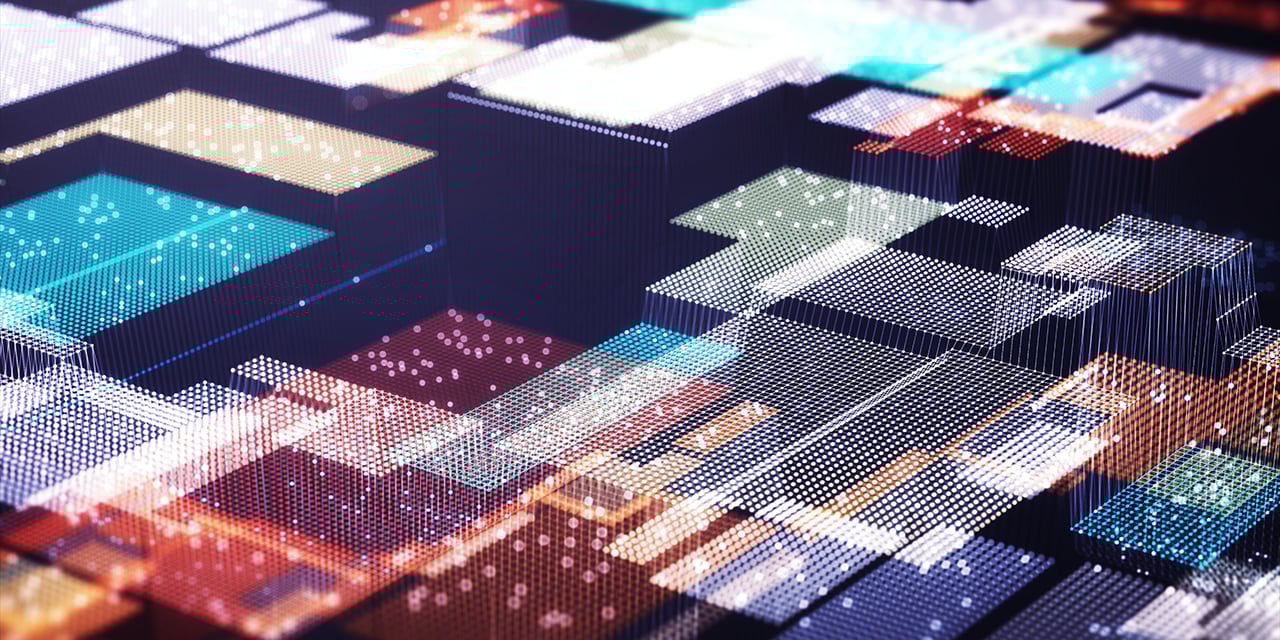 Motion of digital data flow.