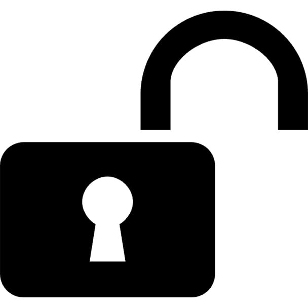 icon of an open padlock