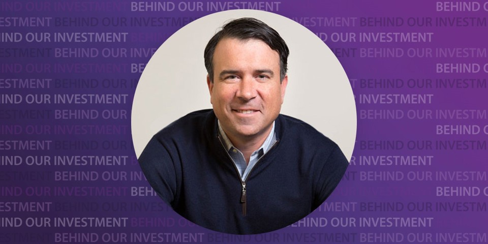 Benedict Rocchio headshot with Behind the Investment text as a background